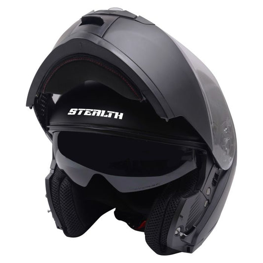 Stealth V159 Flip Road Helmet Plain Matt Black