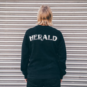 Herald Brand Logo Sweat – Washed Black
